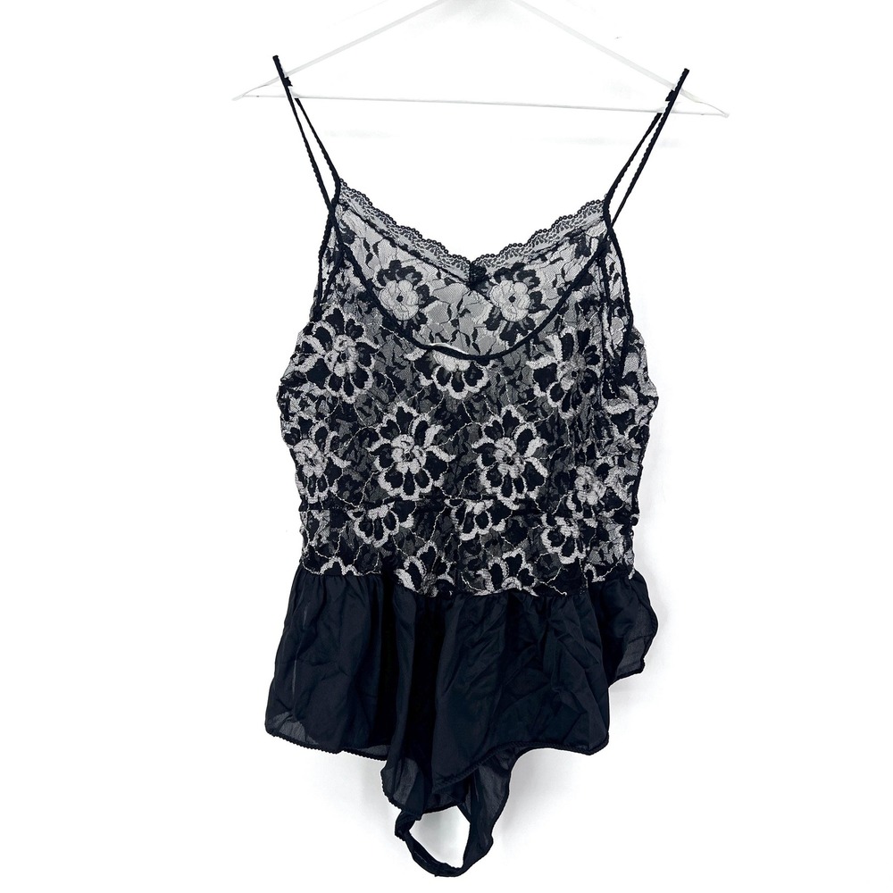 vintage 80s teddy negligee lingerie L - Picture 6 of 9